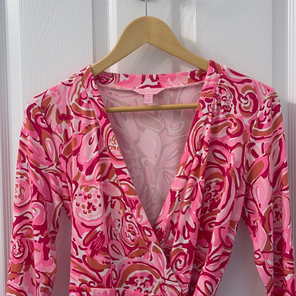 Lilly Pulitzer Karlie Wrap Romper Mango Salsa
